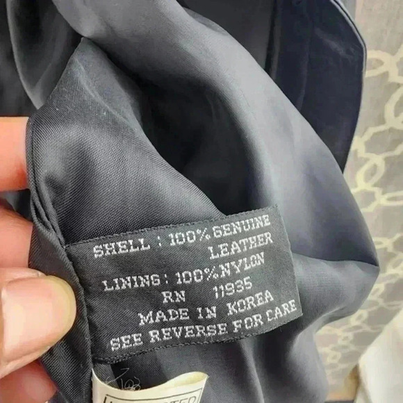 Vintage Pelle Black Leather Jacket Mock Neck Women's 2X - Picture 6 of 9